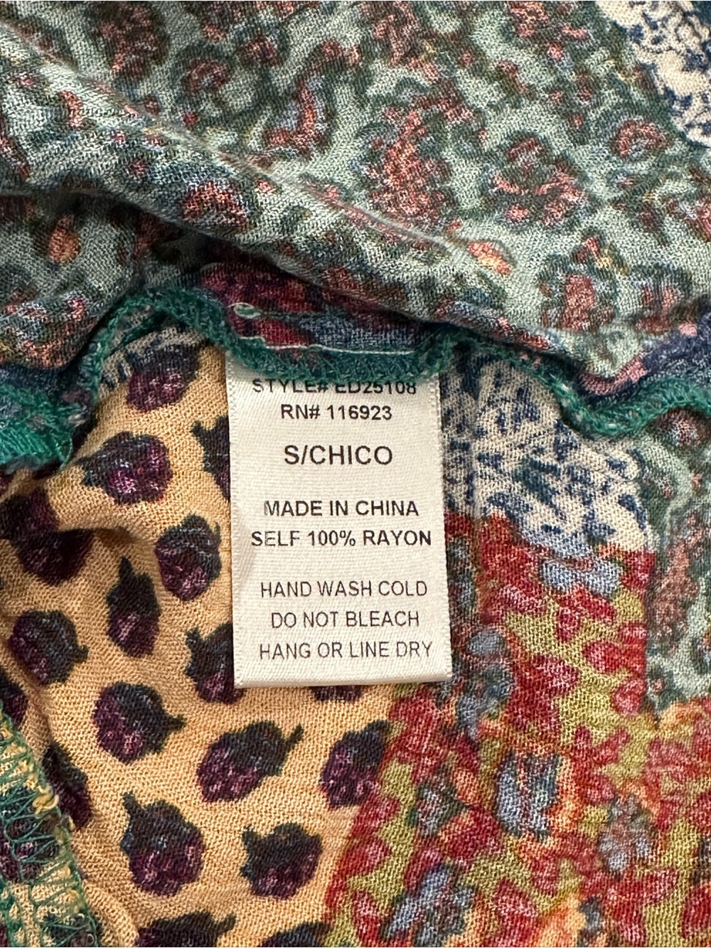 easel Multicolor Patchwork Square-Neck Peasant Dress - Picture 10 of 13